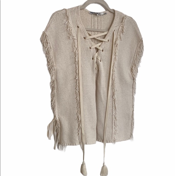 Pam & Gela Baja Fringe Vest Sweater - Picture 9 of 16
